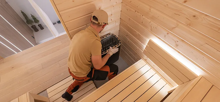 Finnish Sauna Ceiling Installation in Collingwood, Ontario